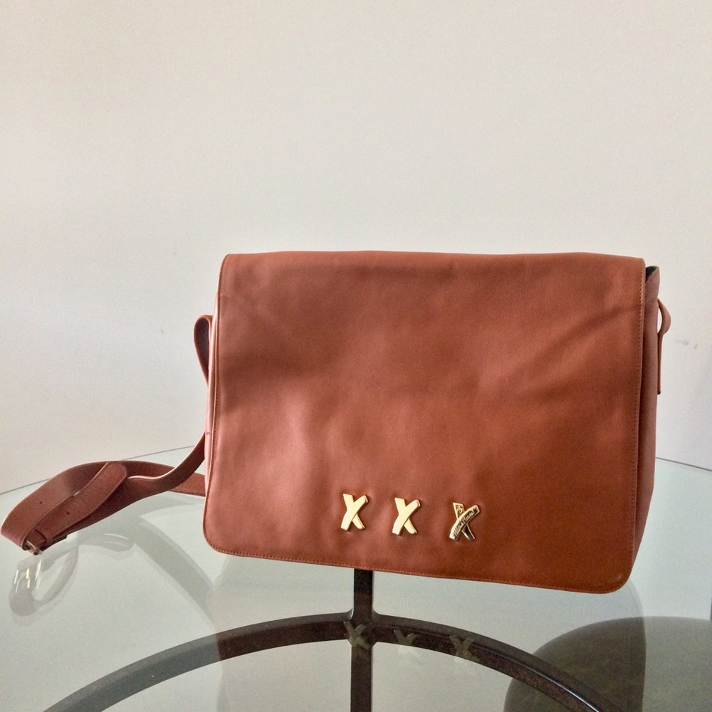 1980s PALOMA PICASSO LEATHER MESSENGER BAG XXX